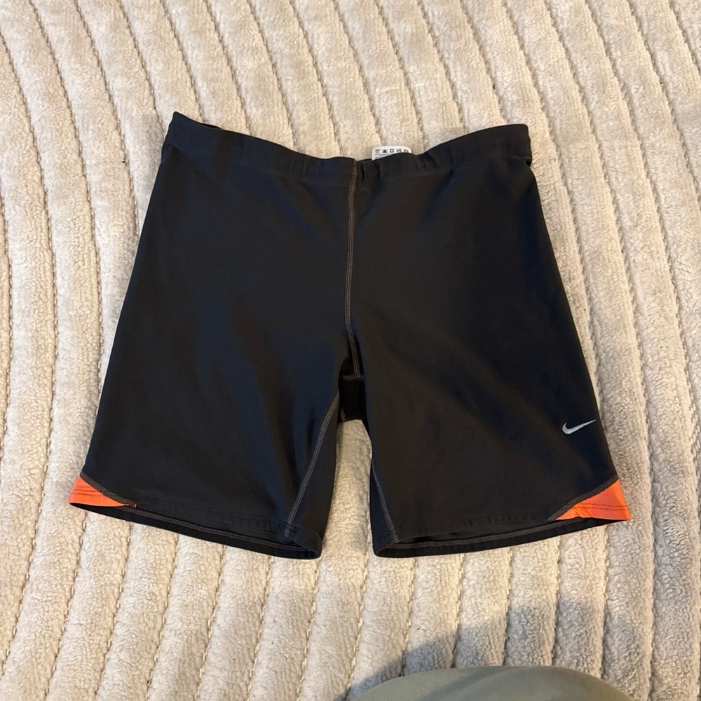 Nike Men's Black and Orange Swim Trunks